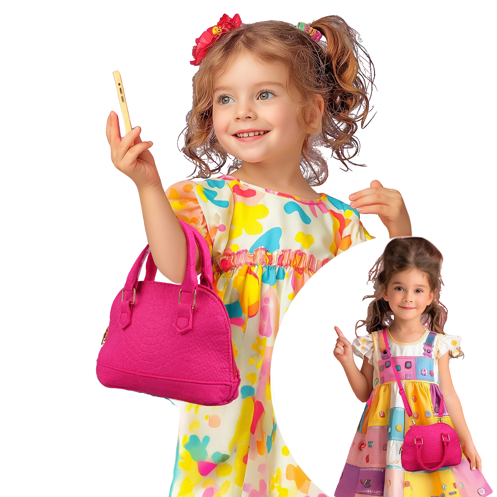 Mini me Hot Pink Pretend Play Handbag Set