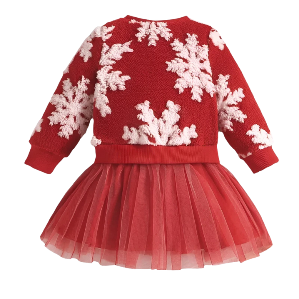 Girls Tulle Snowflakes Winter Christmas Dress