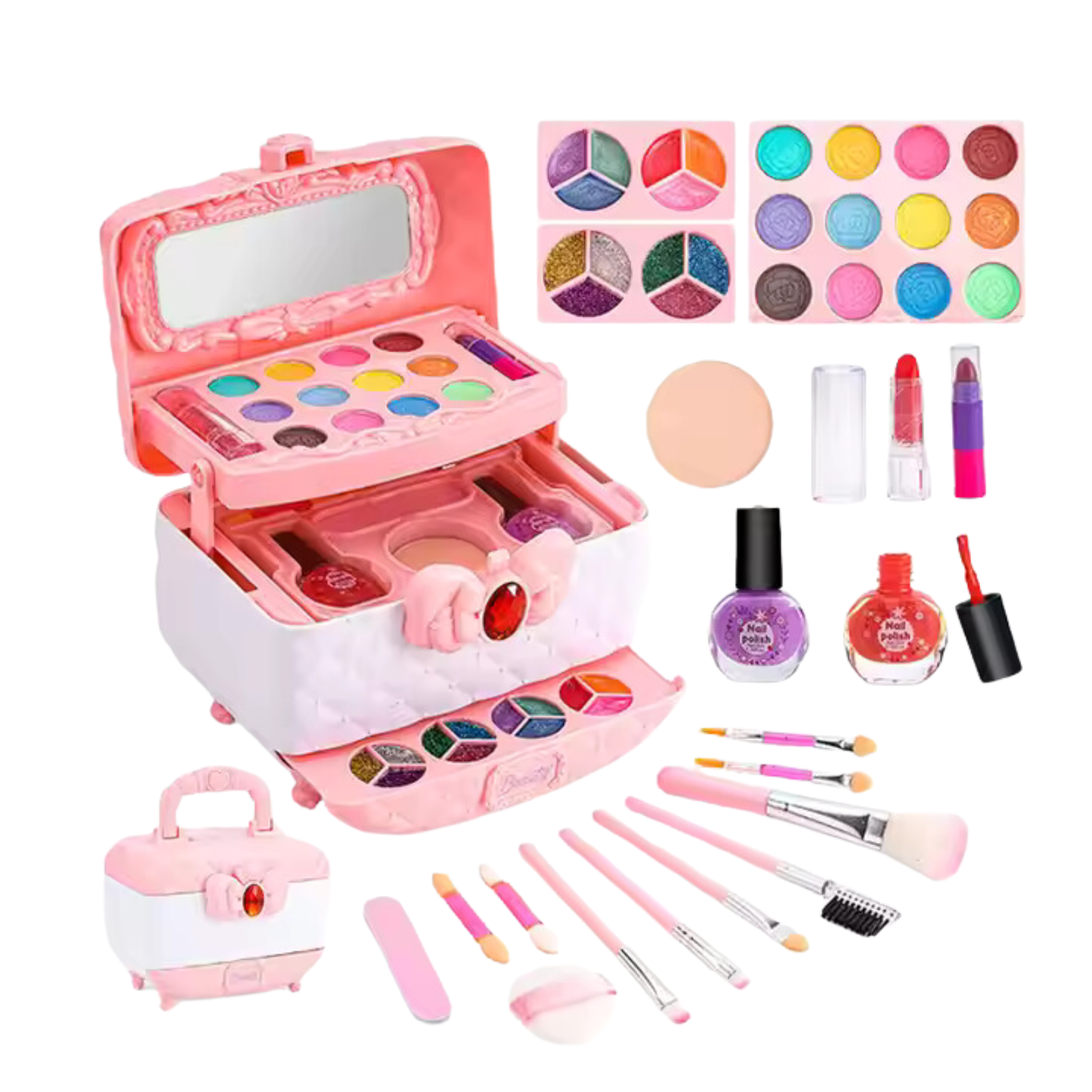 Kids Portable Washable Makeup set | Heart, Purse, Chest and more