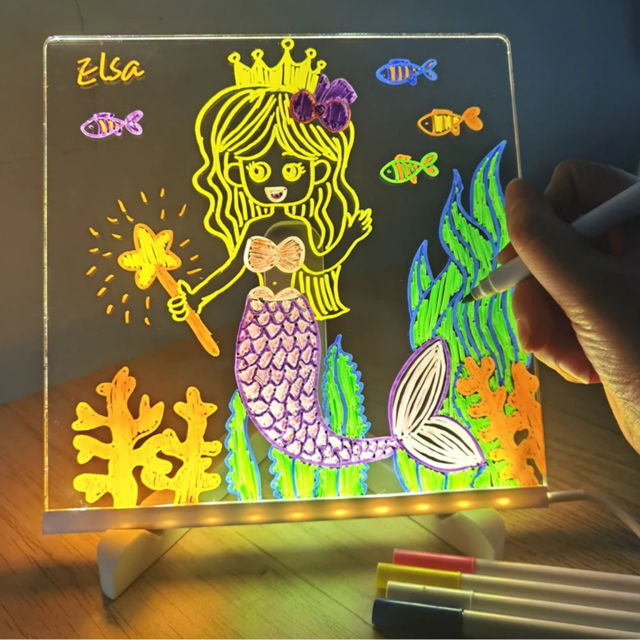 Personalised Night Lamp & Drawing Board for Kids