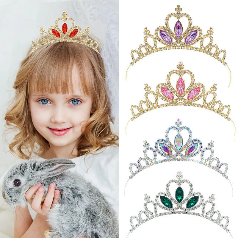 Golden & Silver Crown Collection | Elegant Tiaras with Colorful Crystals for Girls