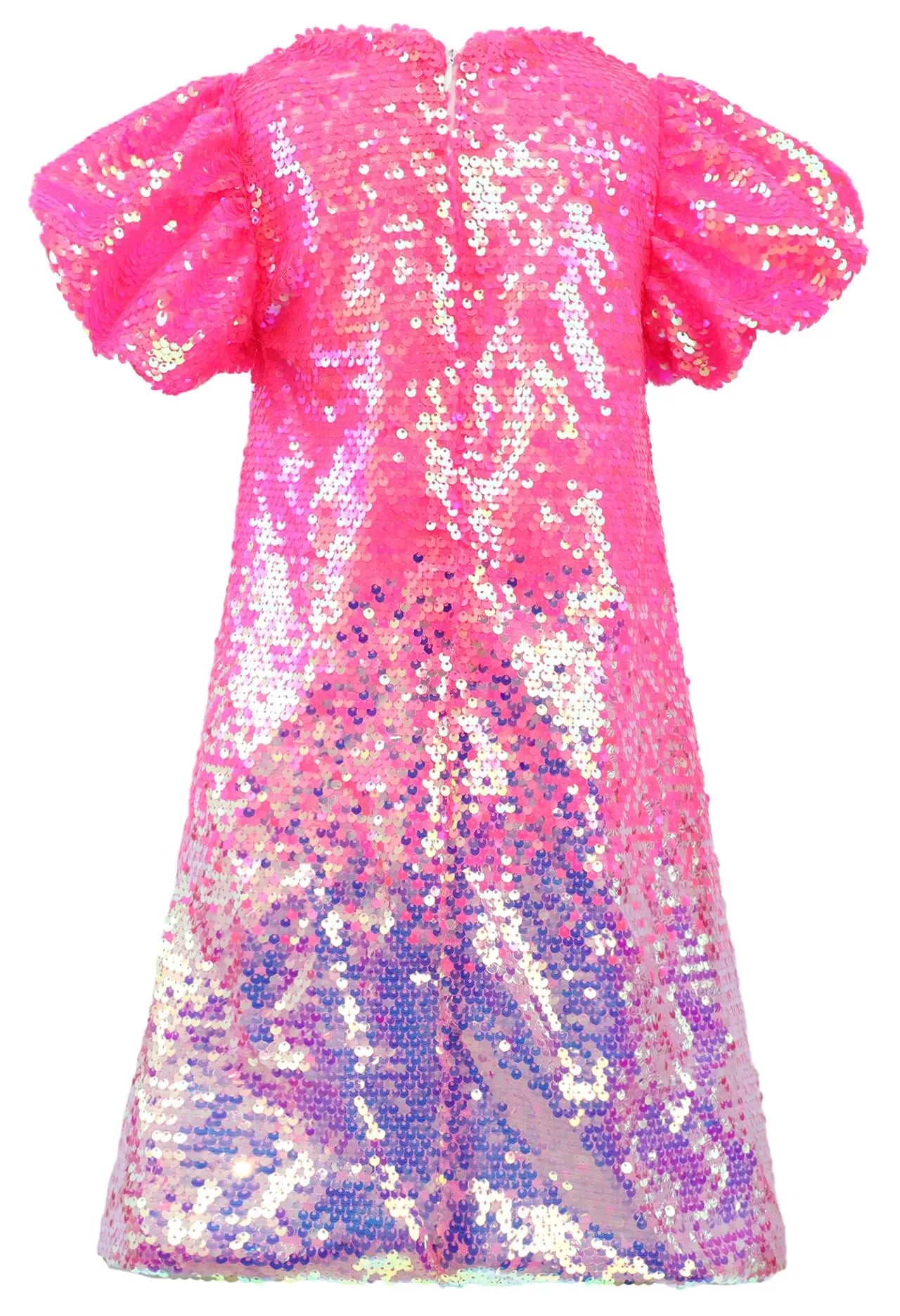 Girls Ombre Hot Pink Sparkling Sequin Diva Dress